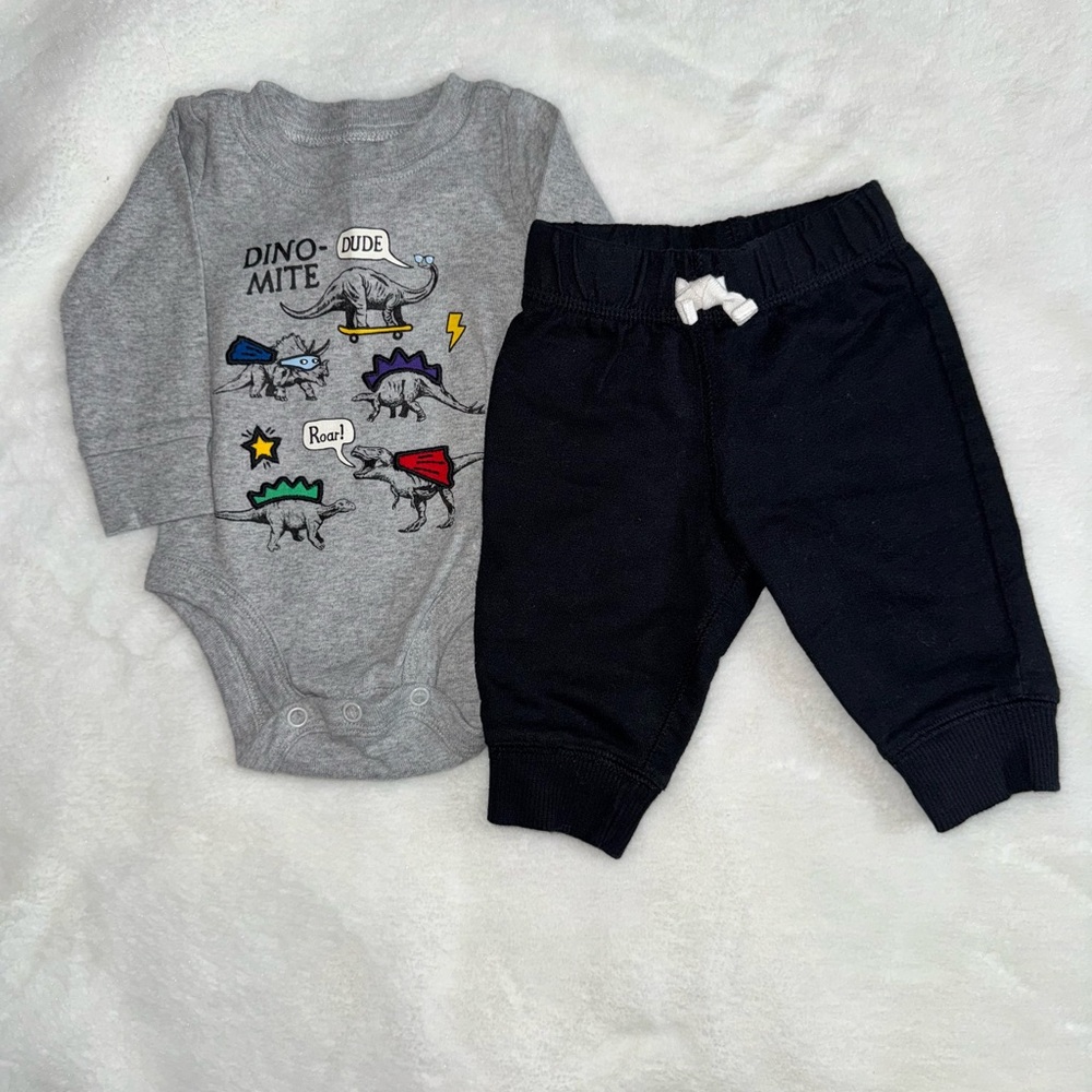 Carter's Gray and Black Dino-Mite Kids Matching Set